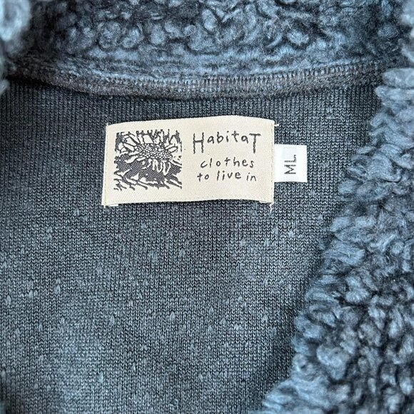 Habitat Vest Womens M/L Dark Teal Boucle Sherpa Button Front Made in USA Boho - Picture 6 of 9
